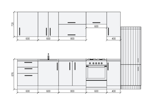 Кухонный гарнитур Mebex Лондон (360x60x220)