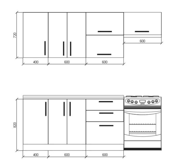 Кухонный гарнитур Mebex Нью-Йорк (220x60x220)